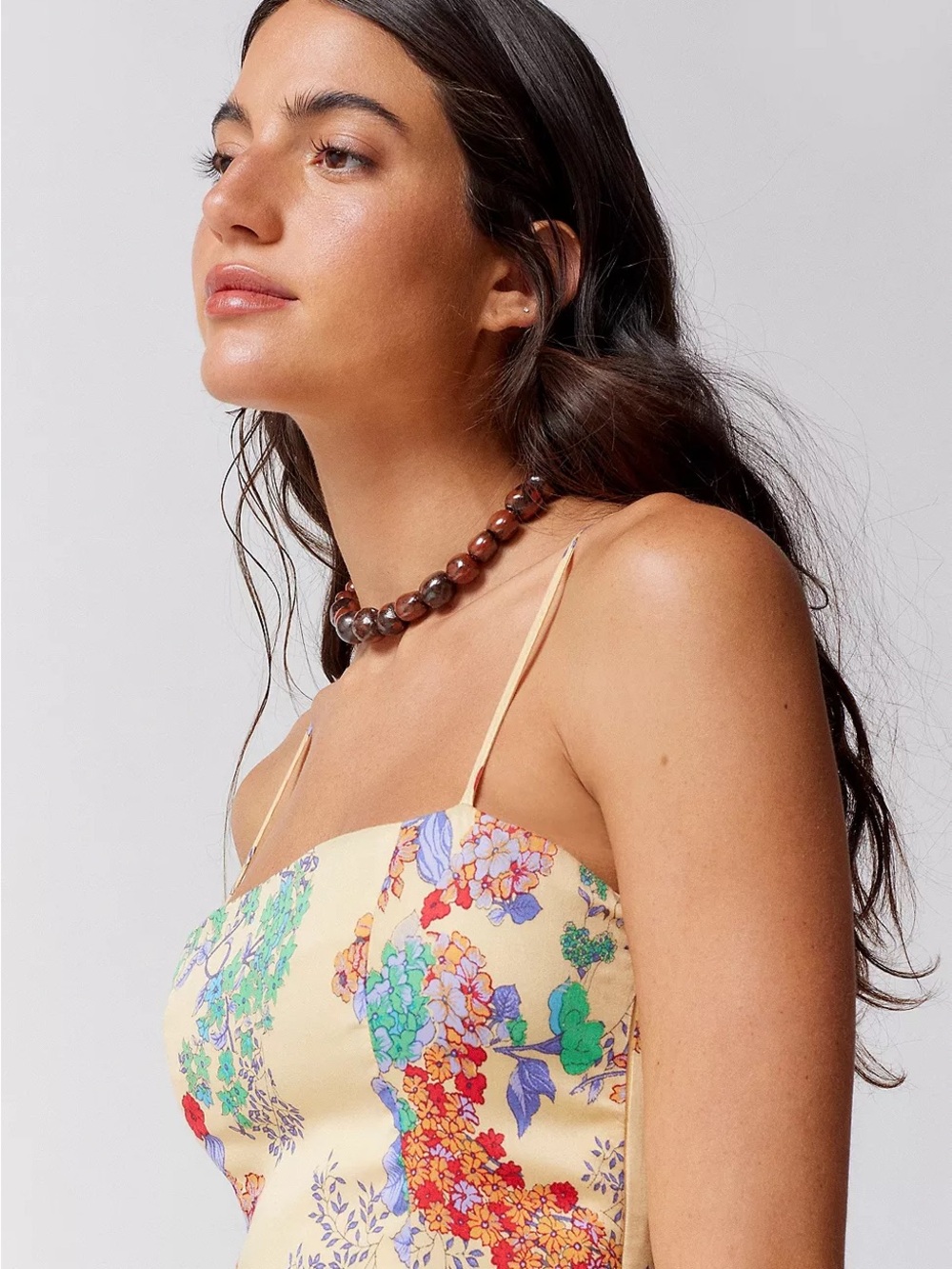 Urban Outfitters Sylvia Yellow Floral Prairie Midi Dress Corset Cottagecore - Picture 4 of 16